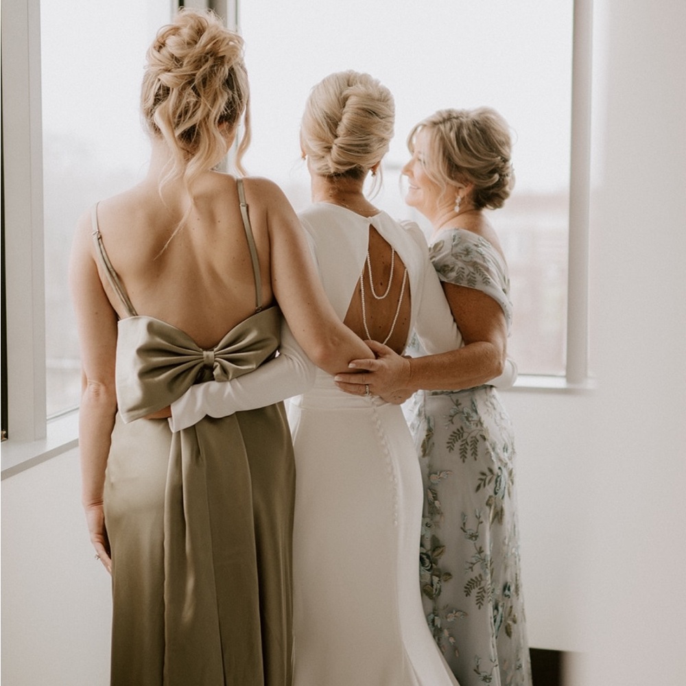 Revelry Silver Sage Steph Satin Dress